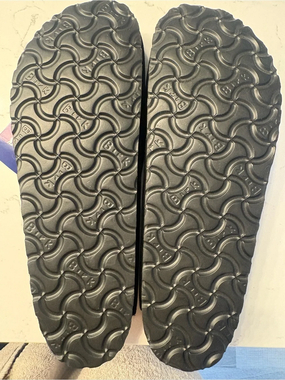 Birkenstock Black Suede Clog with Silver Buckle